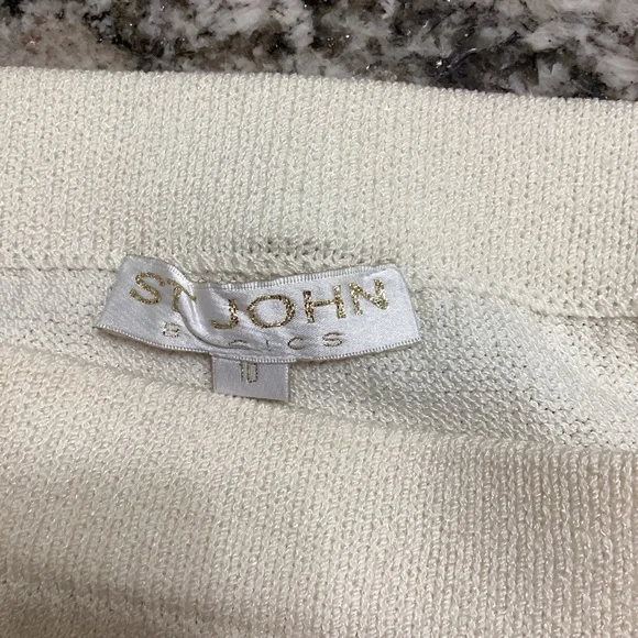 St. John Basics Cream Knee-Length Pencil Skirt - Picture 3 of 3